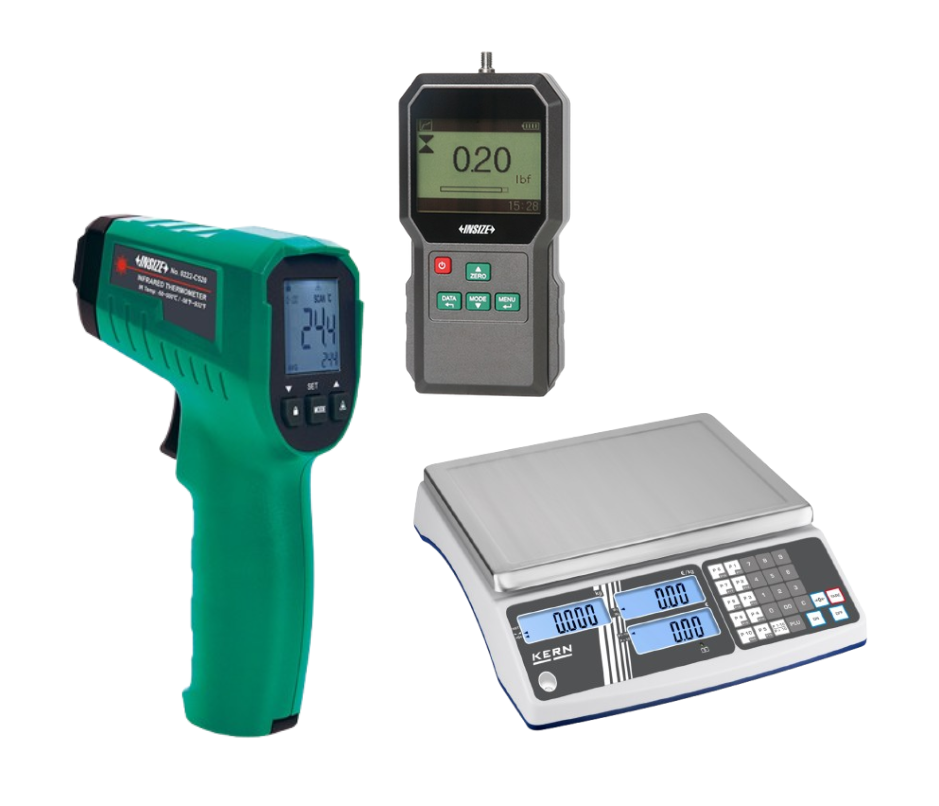 Force gauges, torque gauges, thermometers